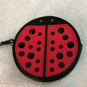 Price Firm! New Katespade 2016 Saffiano Leather Ladybug coin pouch